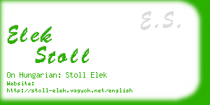 elek stoll business card